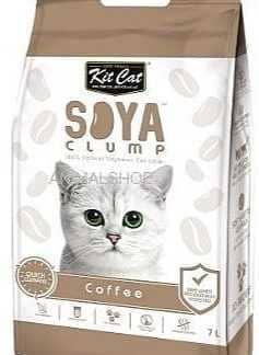 חול מתגבש קיט קט לחתול על בסיס סויה בריח קפה 7 ליטר